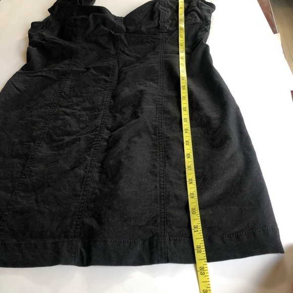 Urban Outfitters Linen Blend Sweetheart Neck Cap Sleeve Cutout Back Dress Sz L - Picture 11 of 14